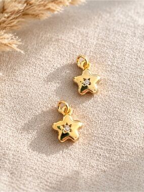 Gold Star Sparkle Drop Earrings - Women Jewelry